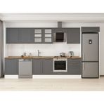Alvinka 410X222 cm Klasik Mebran Mutfak Dolabı MB-E90S60S60-3 Antrasit - Mdf