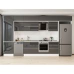 Alvinka 410X240 cm High Gloss Mutfak Dolabı MBB-E90B60S60-2 Antrasit - Suntalam