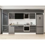 Alvinka 410X240 cm High Gloss Mutfak Dolabı MBB-E90B60S60-3 Antrasit - Mdf