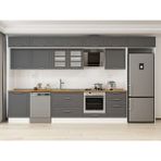 Alvinka 410X240 cm Klasik Mebran Mutfak Dolabı MB-E90S60S60-3 Antrasit - Suntalam