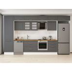 Alvinka 410X240 cm Klasik Mebran Mutfak Dolabı MBB-E90B60S60-3 Antrasit - Mdf