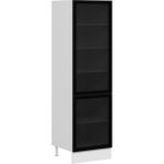 Alvinka Mutfak Modül 60-H210CM Boy Dolabı Cam Mdf - Füme - Gövde:Mdf