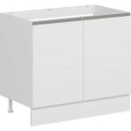 Alvinka Mutfak Modül Hg_j Alt 2k 100CM Evye Dolap Beyaz Beyaz Mdf - Gövde:Mdf