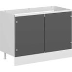 Alvinka Mutfak Modül Hg_j Alt 2k 120CM Evye Dolap Beyaz Antrasit Mdf - Gövde:Mdf
