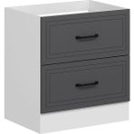 Alvinka Mutfak Modül Mbr_a Alt 2ç 80CM Evye Dolap Beyaz Antrasit Mdf - Gövde:Mdf