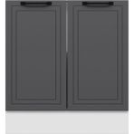 Alvinka Mutfak Modül Mbr_a Alt 80CM Beyaz Antrasit MDF Malzemeden Modern Depolama Dolabı - Gövde:Mdf