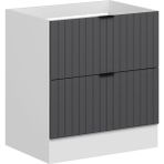 Alvinka Mutfak Modül Mbr_b Alt 2ç 80CM Evye Dolap Beyaz Antrasit Mdf - Gövde:Mdf