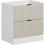 Alvinka Mutfak Modül Mbr_b Alt 2ç 80CM Evye Dolap Beyaz Kumtaşı Mdf - Kum Beji - Gövde:Mdf