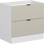 Alvinka Mutfak Modül Mbr_b Alt 2ç 90CM Evye Dolap Beyaz Kumtaşı Mdf - Kum Beji - Gövde:Mdf