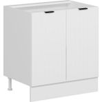 Alvinka Mutfak Modül Mbr_b Alt 2K1R 80CM Dolap Beyaz Beyaz Mdf - Gövde:Mdf