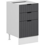 Alvinka Mutfak Modül Mbr_b Alt 3Ç1B2K Nray 50CM Dolap Beyaz Antrasit Mdf - Gövde:Mdf