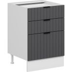 Alvinka Mutfak Modül Mbr_b Alt 3Ç1B2K Nray 60CM Dolap Beyaz Antrasit Mdf - Gövde:Mdf