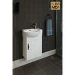 ALVİT Adagrup Banyo 28*45cm Banyo&Tuvalet Mini Lavabolu DOLAP Siyah Kulplu %100MDF