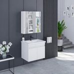 Alvit Banyo Dolabı 65 CM İcon Ayna Dolaplı Alt Üst Modül Ve Seramik Lavabo QuarterBath