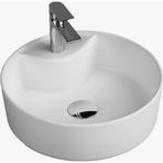 ALVİT Tezgah Üstü Set Üstü Lavabo 45 Çap Delikli Yuvarlak Quarter Bath Round Line