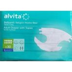 Alvita Tekstil Yüzeyli Belbantlı Hasta Bezi Large 30'lu L