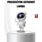 Alvo Store Buğz Bluetooth Müzikli Astronot Projeksiyon Lambası Yıldız ve Ay Efektli