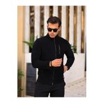 Alvora Erkek Siyah Softshell Polar Standart Tam Fermuarlı 3 Cepli Erkek Polar Hırka