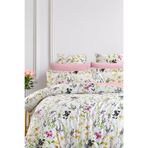 Always Çarşafı Lastikli Çift Taraflı Çift Kişilik Nevresim Takımı Flowers Pembe
