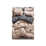Always Çift Kişilik Lastikli Çarşaflı Desenli Nevresim Takımı Açık Kahverengi 200 x 220 cm
