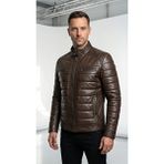 Always Leather Erkek Hakiki Deri Ceket/mont – Hakim Yaka, Regular Kalıp, Günlük/kışlık - Kahverengi