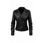 Always Leather Kadın Hakiki Deri Ceket - Asimetrik Fermuarlı Biker Model Siyah XS