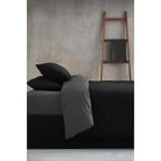 Always Ranforce Çift Taraflı Çift Kişilik Nevresim Takımı - 200 x 220 cm - Siyah - Gri