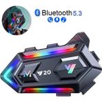Always Teknoloji Siyah Y20 5.3 Işıklı Motosiklet Kask Kulaklık Intercom