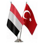 Always Teknoloji Yemen ve Türkiye Ikili Masa Bayrağı Seti - Renkli - Standart
