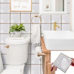 Alwayspon 10 Adet 15 cm/6 inç Kahverengi Taş Efektli Fayans Çıkartması, 0,6 mm Kalınlaşır Soyulabilir ve Yapıştırın Kendinden Yapışkanlı Splashback Şömine Merdivenleri Fayans Çıkartması Transferleri