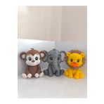 Alwin3d Safari 3lü Set Maymun, Fil ve Aslan Figürü