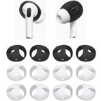 ALXCD AirPods Pro 2 Kulaklık 2. Nesil 2022 ile Uyumlu Kılıf Kulaklıklar, Kaymaz Silikon Kulaklık Kapakları Kulak Uçları, AirPods Pro 2 ile Uyumlu, 6 Çift Siyah Beyaz Şeffaf
