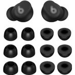 ALXCD Beats Solo Buds ile Uyumlu Köpük Kulak Uçları, S/M/L 3 Boyut 6 Çift Yumuşak Hafızalı Köpük Kulaklık Uçları Yedek Kulak Uçları, Beats Solo Tomurcukları ile Uyumlu Siyah 6 Çift