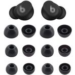 ALXCD Beats Solo Buds ile Uyumlu Kulak Uçları, S/M/L 3 Boyut 6 Çift Yumuşak Silikon Kulaklık Uçları Yedek Kulak Uçları, Beats Solo Tomurcukları ile Uyumlu, Mat Siyah