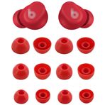 ALXCD Beats Solo Buds ile Uyumlu Kulak Uçları, S/M/L 3 Boyut 6 Çift Yumuşak Silikon Kulaklık Uçları Yedek Silikon Kulak Uçları, Beats Solo Tomurcukları ile Uyumlu, Kırmızı