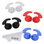 ALXCD Samsung Spor Kulak Uçları için Kulaklık Uçları, 4 Çift Kaymaz Silikon Yedek Kulak Uçları, Galaxy S7edge S7 S6edge, Samsung Level U EO-BG920 Bluetooth Kulaklık [Spor] (Beyaz/Siyah/Kırmızı/Mavi)