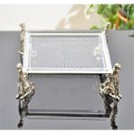 Alya Home Çita&kaplan Ayaklı Kare Servis Tabağı Gümüş
