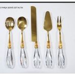 Alya Home Damla 5’li Tamamen Gold Servis Seti