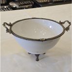 Alya Home Metal Çerçeveli Ayaklı 21 cm Porselen Salata Kasesi Antik
