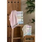 Alya Kadife Nakışlı Çeyiz Havlusu Mint 30X50