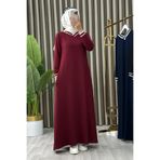 ALYA PENYE KUMAŞ KADIN NURSAÇ ELBİSE BORDO