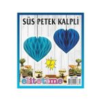 Alya Süs Süs Ponpon Kalpli Mavi 2'li Set 1 Paket - Renkli