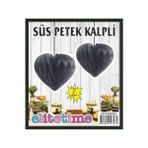 Alya Süs Süs Ponpon Kalpli Siyah 2'li Set 1 Paket - Renkli