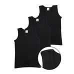 ALYA UNDERWEAR Erkek Çocuk, Pamuklu Ribana Kumaş Atlet, Oval Yaka 3'lü Paket (T10, 3-4 Yaş)