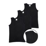 ALYA UNDERWEAR Erkek Çocuk, Pamuklu Ribana Kumaş Atlet, Oval Yaka 3'lü Paket (T10, 5-6 Yaş)