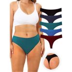 Alya Underwear Kadın Bato Tanga Pamuklu Külot, Büyük Beden, 5' Li Paket Siyah, Bordo, Koyu Yeşil, Indigo, Laci. - 2XL - Siyah - Lacivert - Bordo