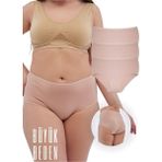 Alya Underwear Kadın Büyük Beden Yüksek Bel Külot Full Brief, 3'lü Paket Ten - 5XL