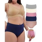 ALYA UNDERWEAR Kadın İç Çamaşırı, Büyük Beden Yüksek Bel Kadın Külotlar, Nefes Alabilir, Organik, Extra Battal, Pamuklu Kadın Çamaşırı, 5'li Paket (8XL, 9XL, 10XL) (Multicolor-P04, 9XL)