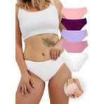 Alya Underwear Kadın Pamuklu Bato / Hipster Slip Külot - 5'li Paket (MULTICOLOR-P25) - 2XL - Fuşya - Lila