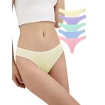 ALYA UNDERWEAR Kadın Tanga Külot, 5'li Paket - 2 Siyah - 1 Beyaz - 2 Ten (Multicolor (P15), M)